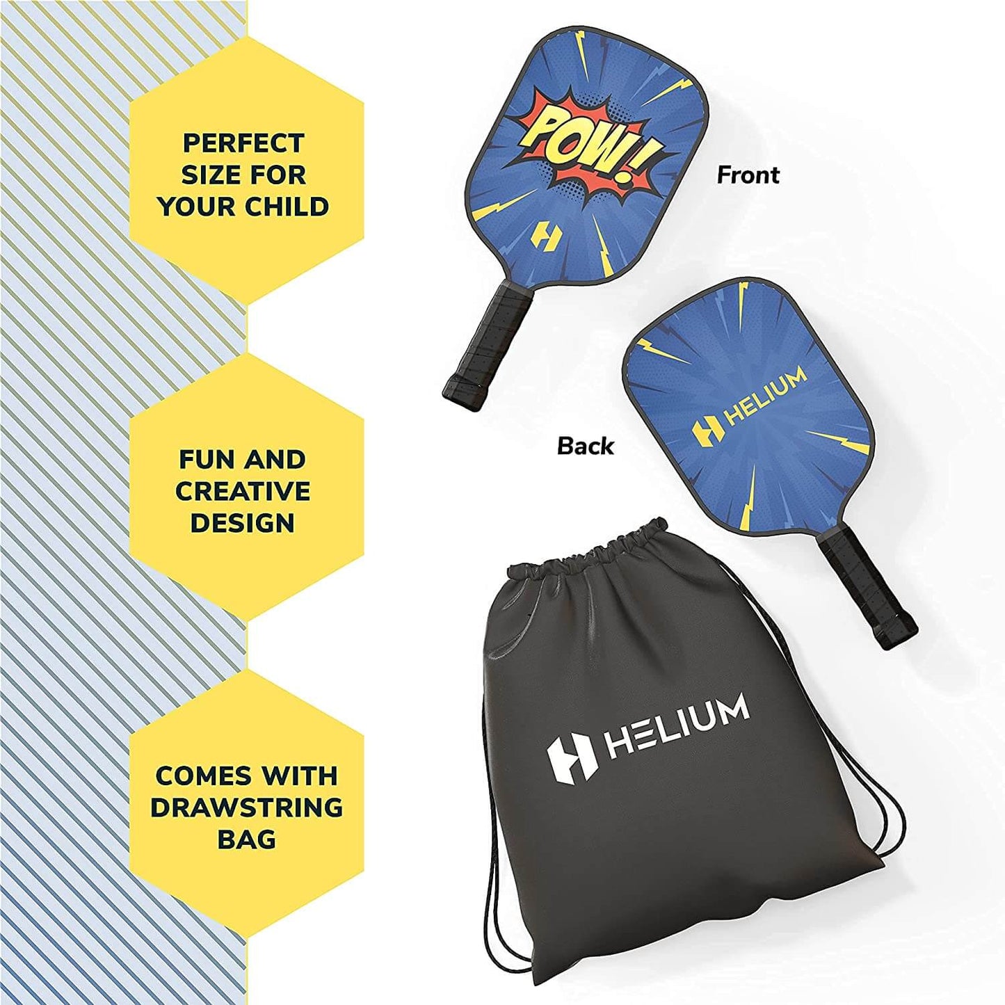 Helium Junior Pickleball Paddle Set - 1 Pack - POW!