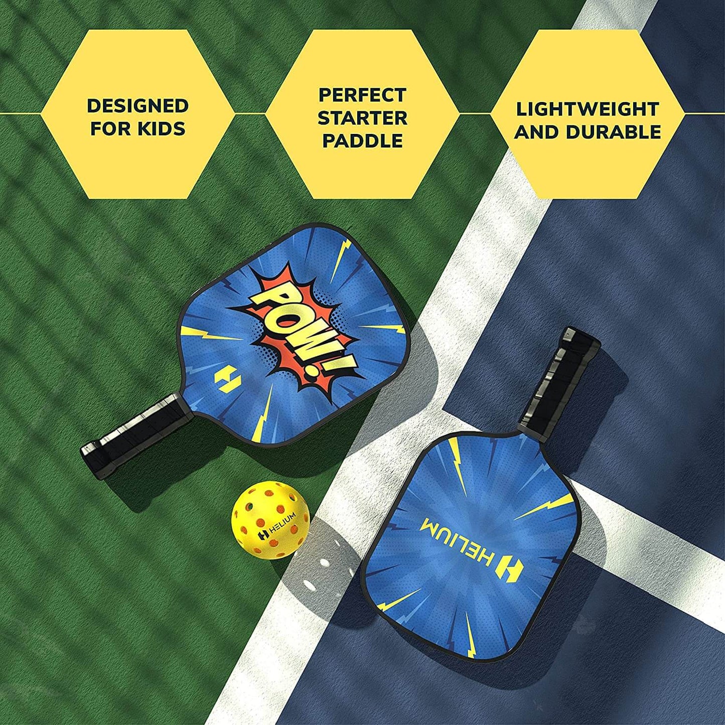 Helium Junior Pickleball Paddle Set - 1 Pack - POW!