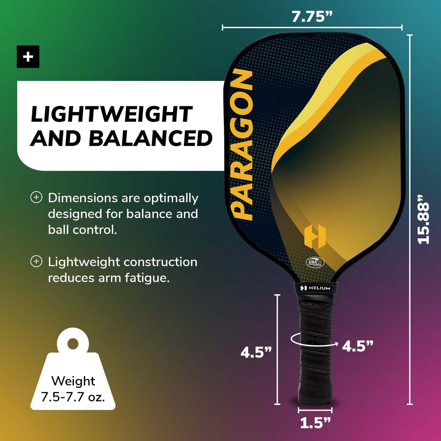 Helium Paragon Fiberglass Paddle - 2-Pack Bundle (Blue & Yellow)